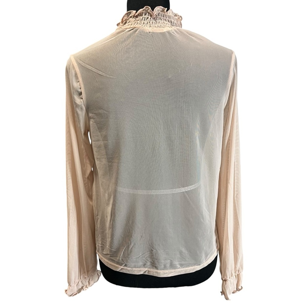 DOLLS KILL “NOT HOLDING BACK” SHEER PINK LONG SLEEVE TOP – SIZE M - Picture 3 of 12